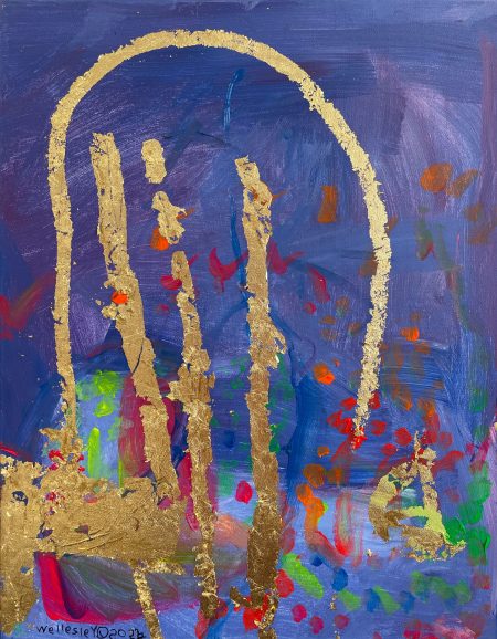 Large Abstract with Glitter made by child artist